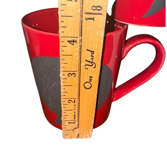 Set Of 4 World Market & Royal Norkfolk Red & White Chalkboard Speech Bubble Mugs - Picture 6 of 6